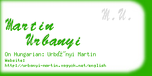 martin urbanyi business card